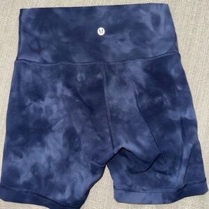 lululemon athletica Tie-Dye Navy Bike Shorts